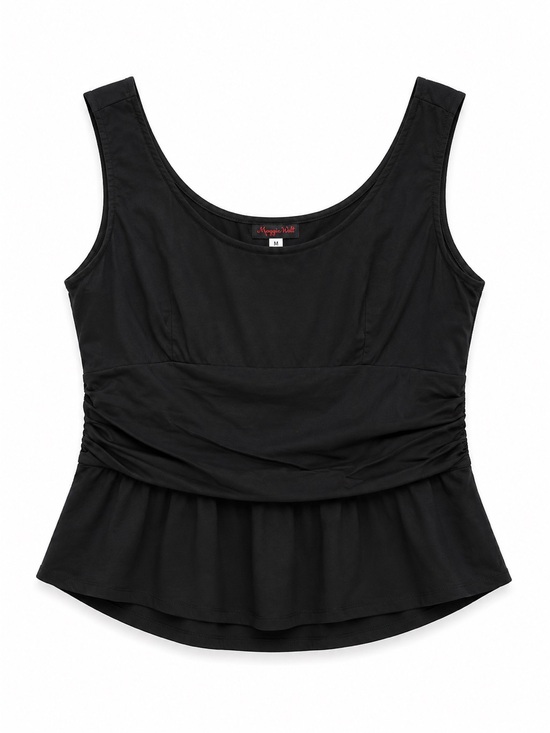 Maggie Walt Tops - Maggie Walt Vintage Y2K Ruched Peplum Corset Top Black M